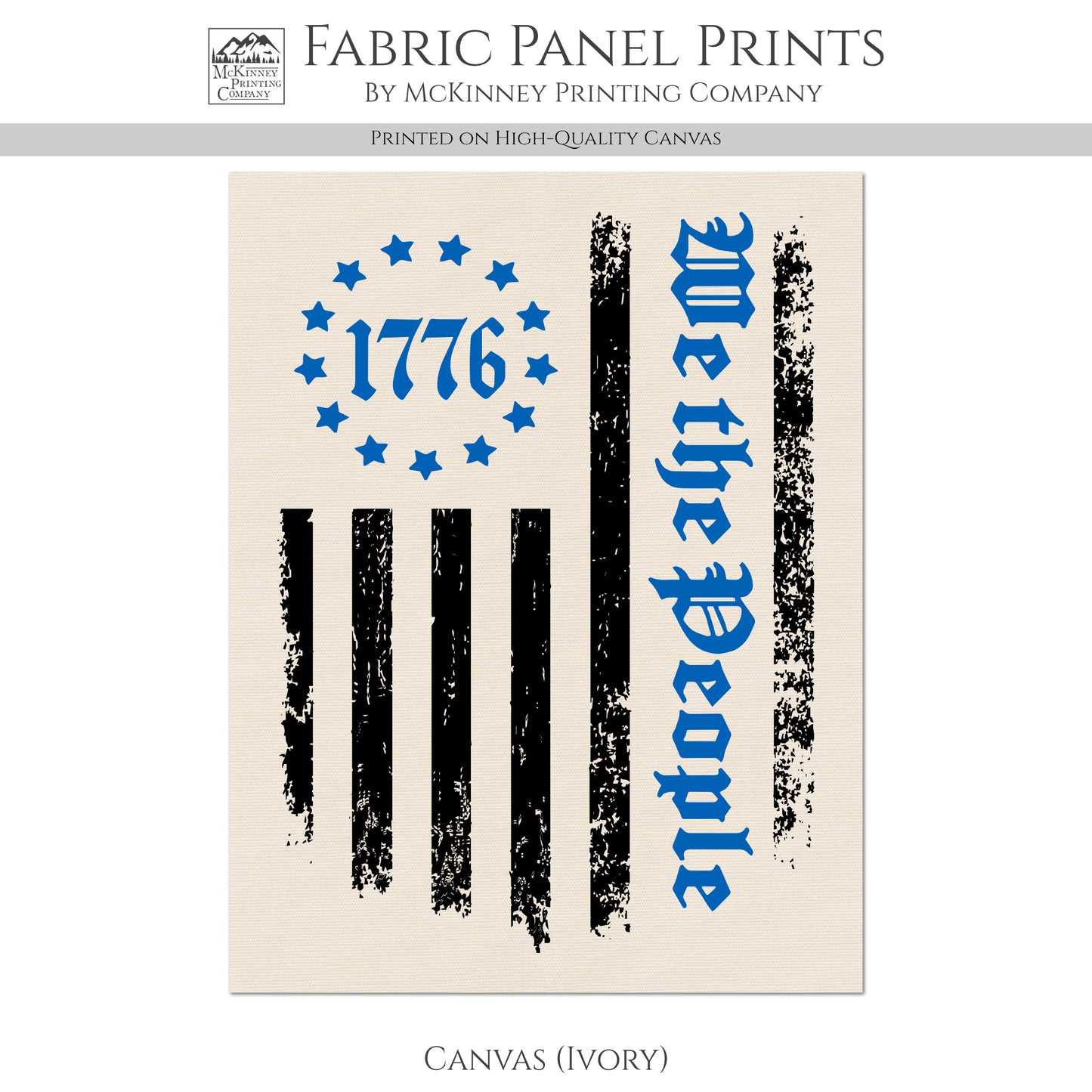 Patriotic Fabric - We The People, 1776 Flag, Veteran, Military, Merica, Block Print Fabric, Quilts of Valor, Quilting, USA, America