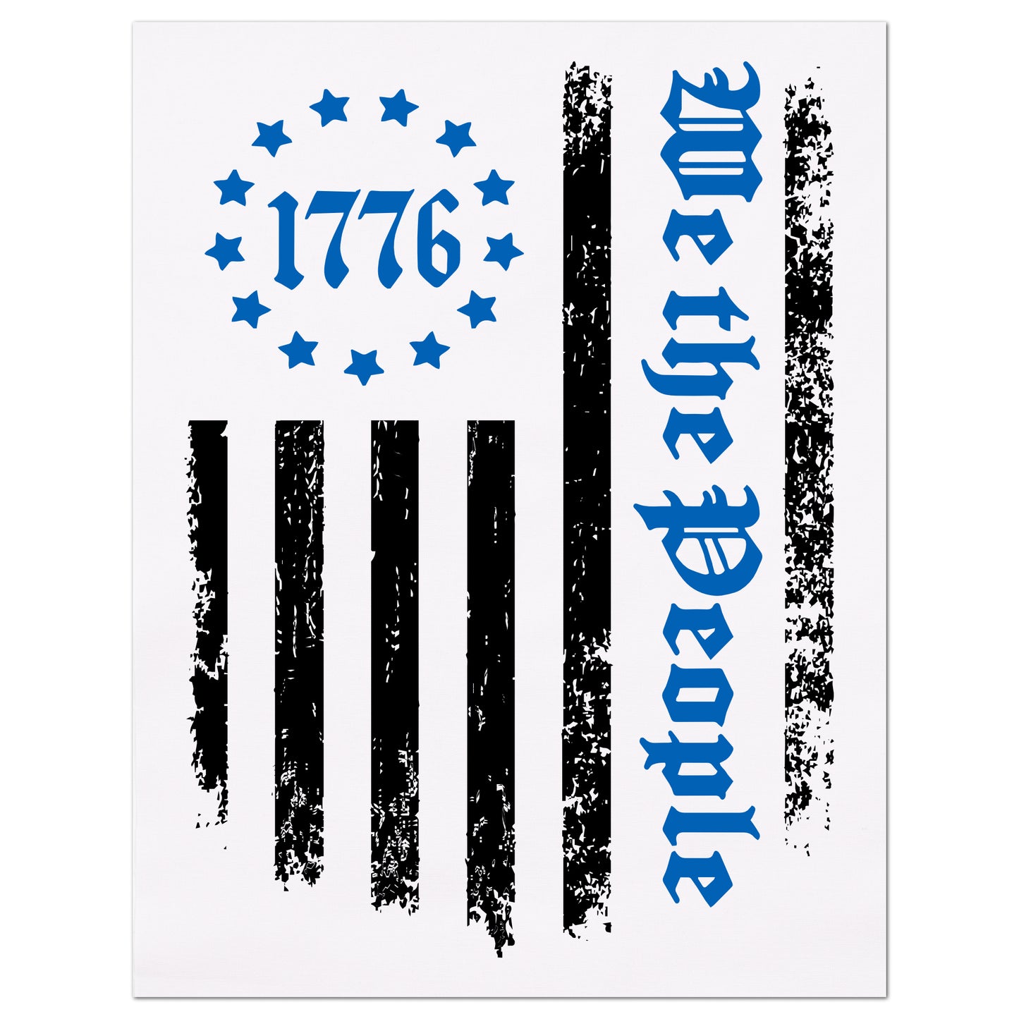 Patriotic Fabric - We The People, 1776 Flag, Veteran, Military, Merica, Block Print Fabric, Quilts of Valor, Quilting, USA, America