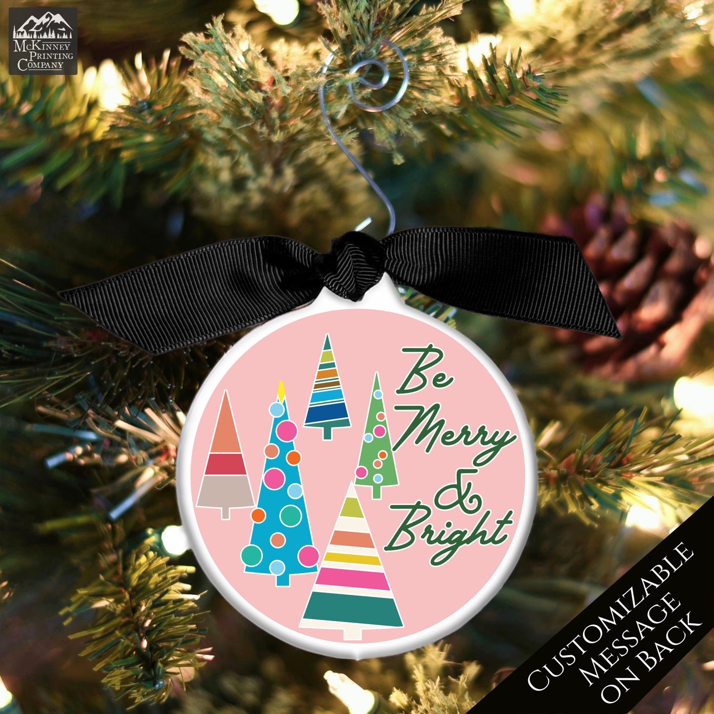 Mid Century Christmas Ornaments - Merry and Bright, 1950s, Vintage, Retro