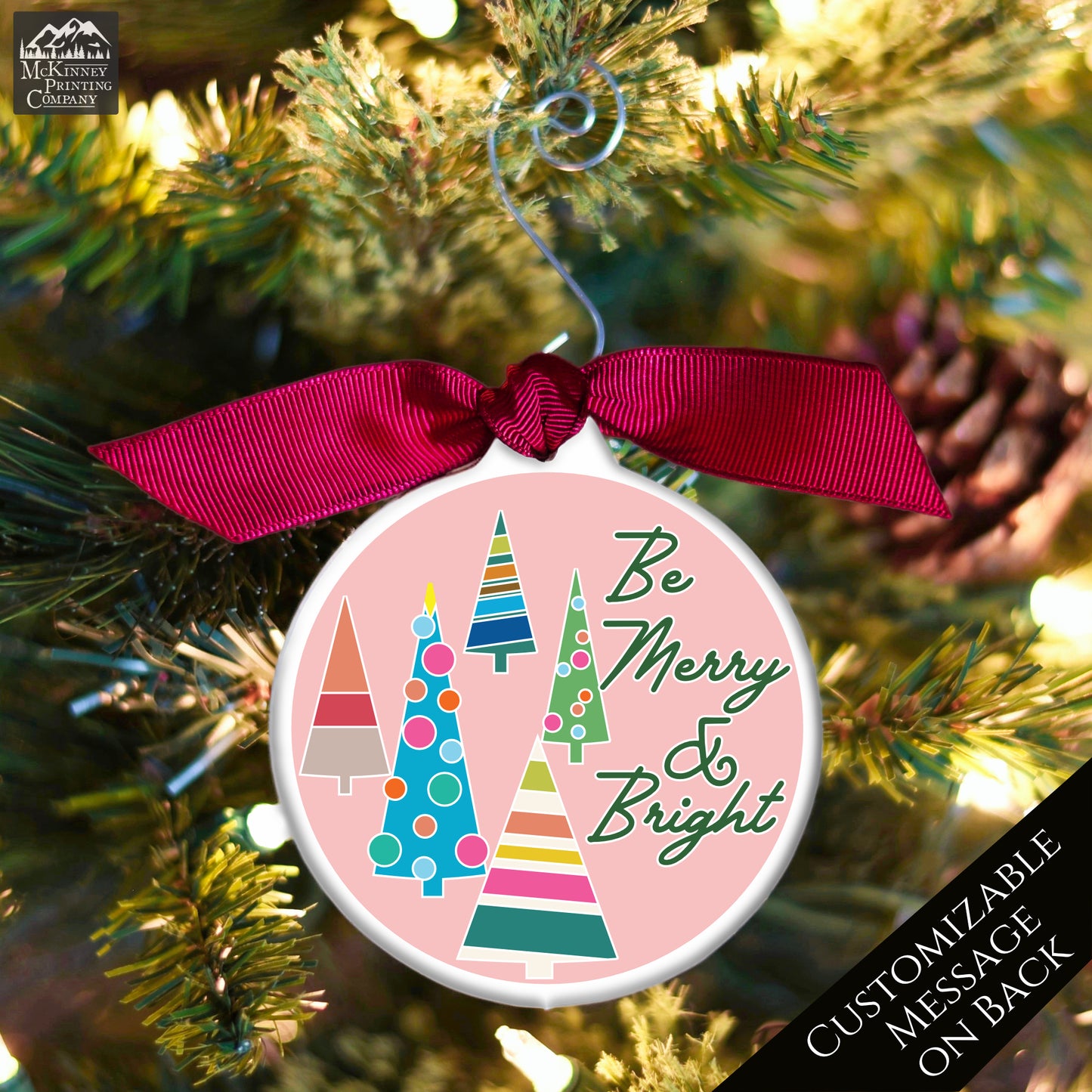 Mid Century Christmas Ornaments - Merry and Bright, 1950s, Vintage, Retro
