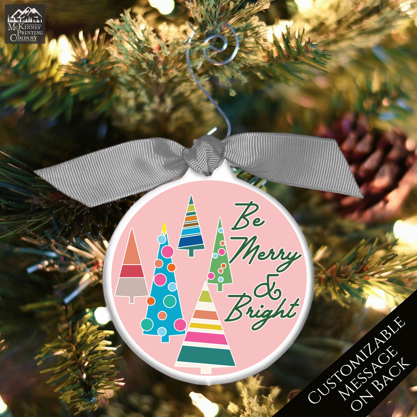 Mid Century Christmas Ornaments - Merry and Bright, 1950s, Vintage, Retro