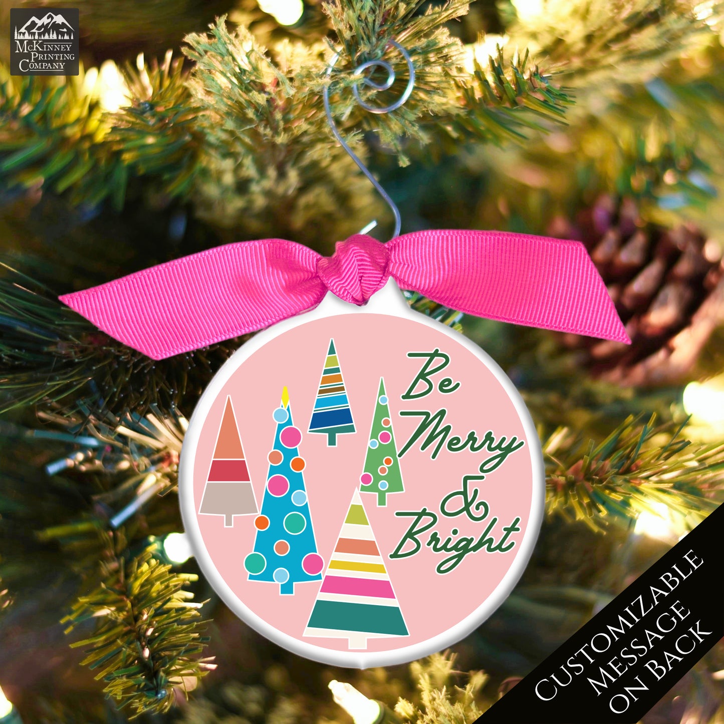 Mid Century Christmas Ornaments - Merry and Bright, 1950s, Vintage, Retro
