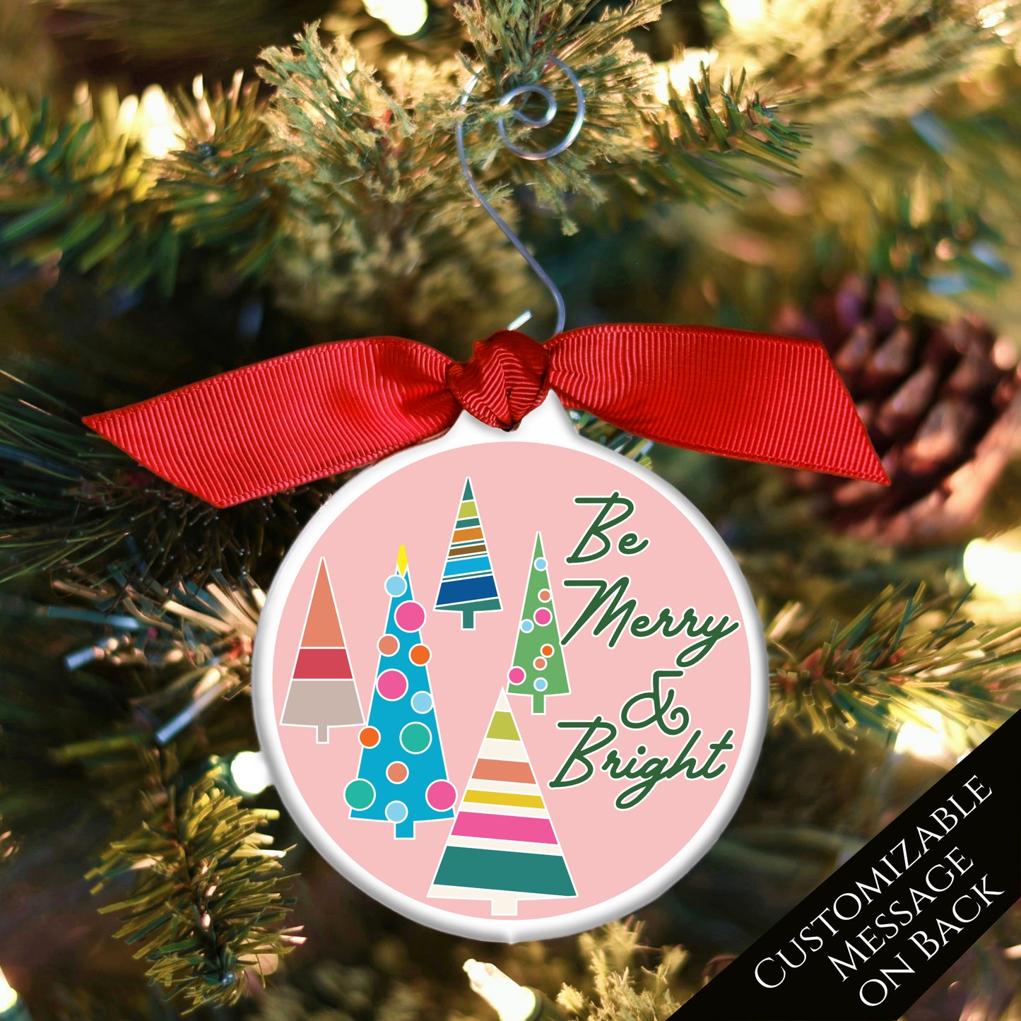 Mid Century Christmas Ornaments - Merry and Bright, 1950s, Vintage, Retro