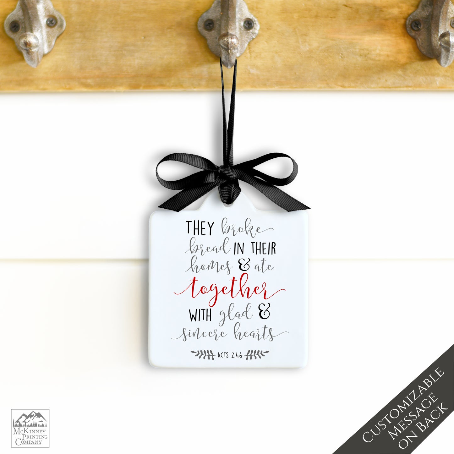 They Broke Bread - Acts 2 46, Keepsake Ornament, Custom Christian Confirmation Gift
