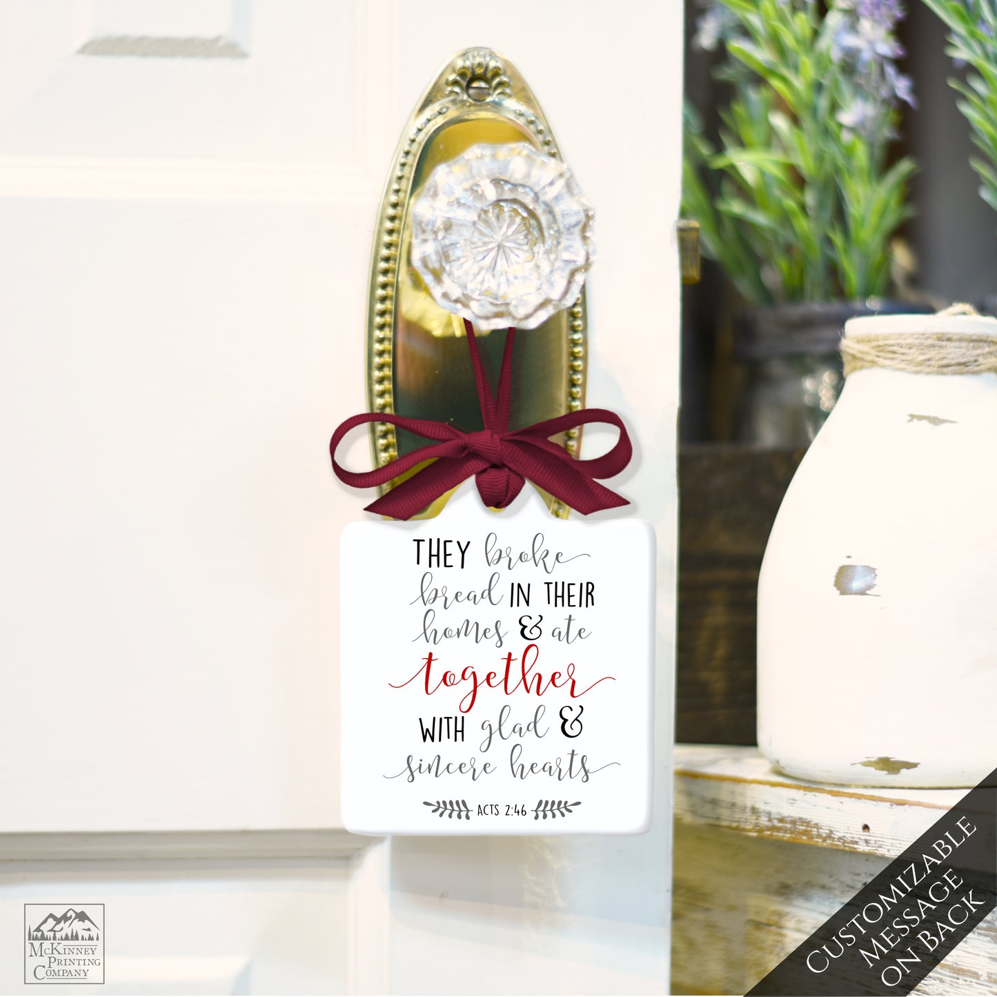 They Broke Bread - Acts 2 46, Keepsake Ornament, Custom Christian Confirmation Gift