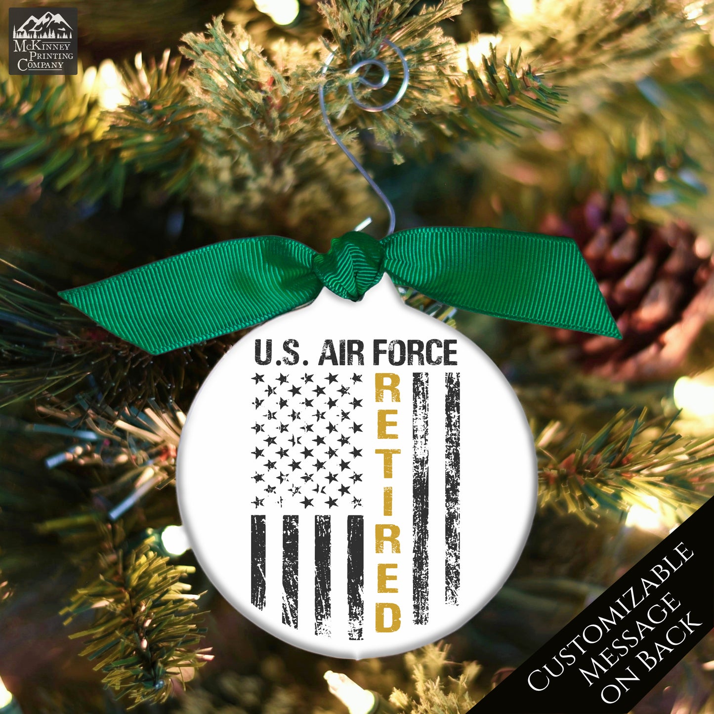 Air Force Ornament - Military, Christmas, Veteran, USAF, Retired, Gift