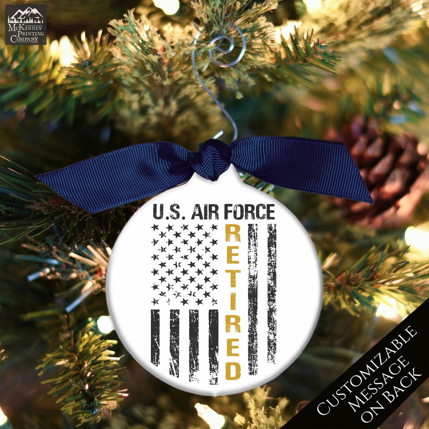 Air Force Ornament - Military, Christmas, Veteran, USAF, Retired, Gift