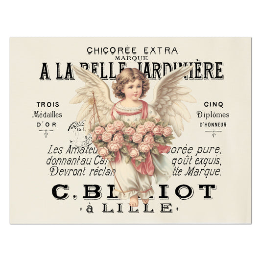 Angel Fabric - French Country, Shabby Chic Décor, Vintage, Antique, Cotton, Quilt Block, Wall Art, Quilting