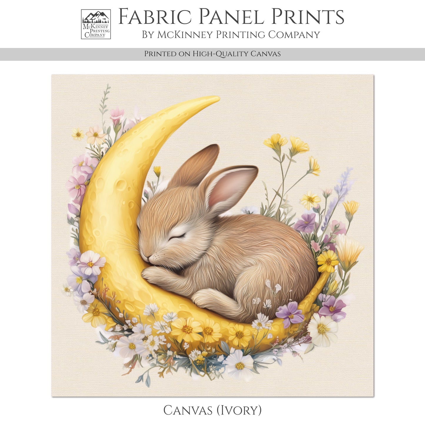 Woodland Baby Quilt - Rabbit, Bunny, Baby Fabric Panels, Canvas, Shower Gift, Nursery Décor, Quilt Block, Wall Art, Cotton, Quilting