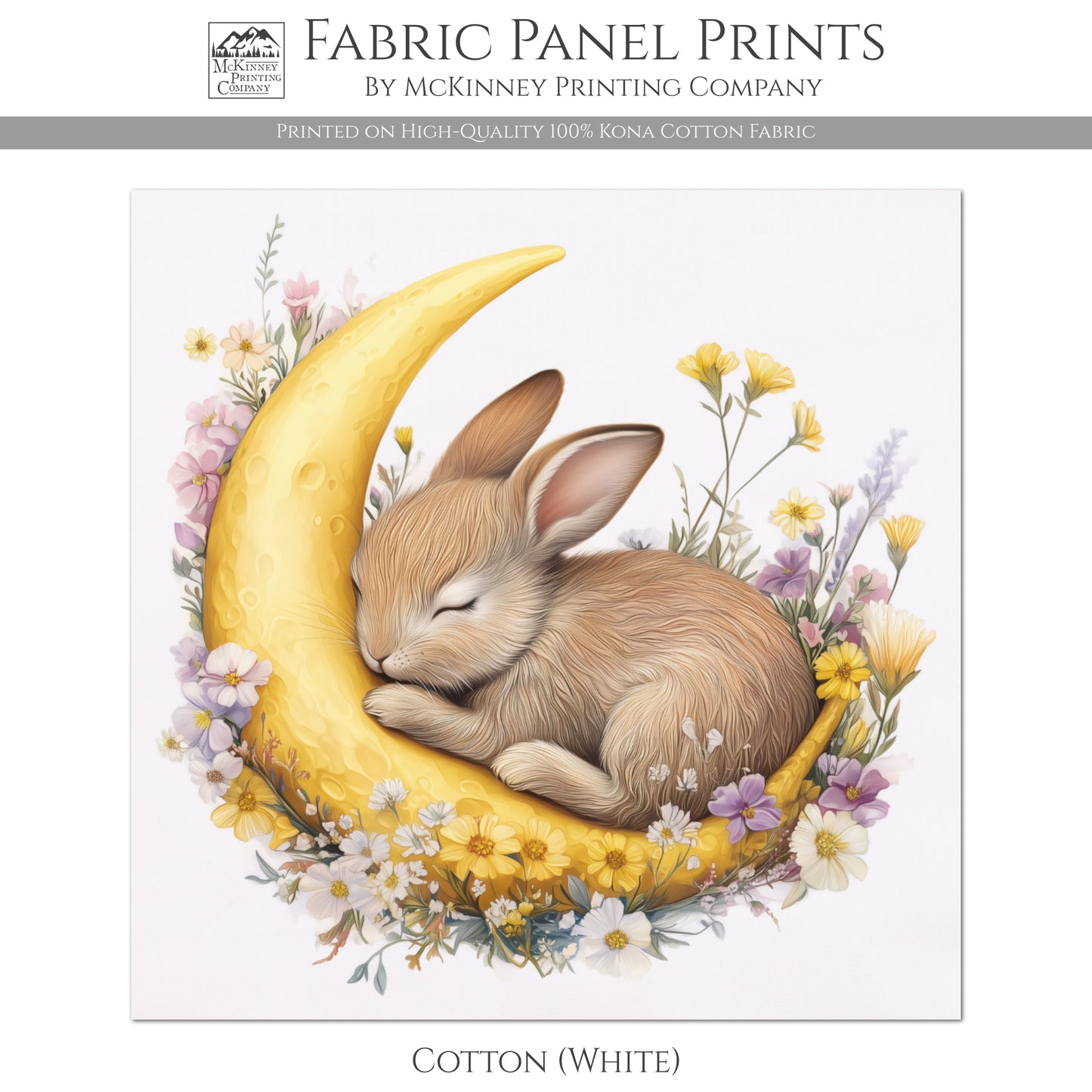 Woodland Baby Quilt - Rabbit, Bunny, Baby Fabric Panels, Canvas, Shower Gift, Nursery Décor, Quilt Block, Wall Art, Cotton, Quilting
