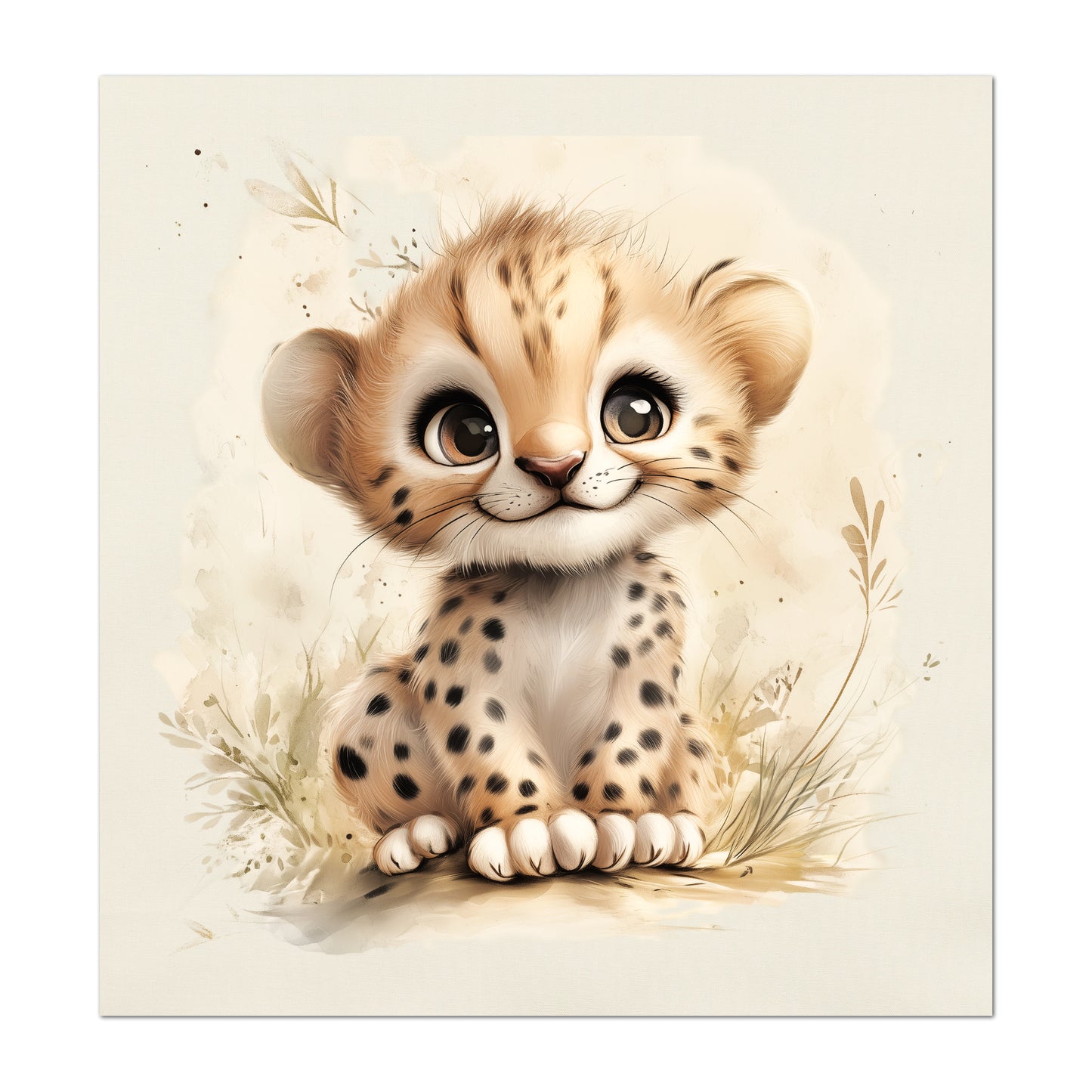 Cheetah Fabric - Baby Fabric Panels, Jungle, Leopard, Animal, Nursery Décor, Quilt Block, Wall Art, Cotton, Quilting