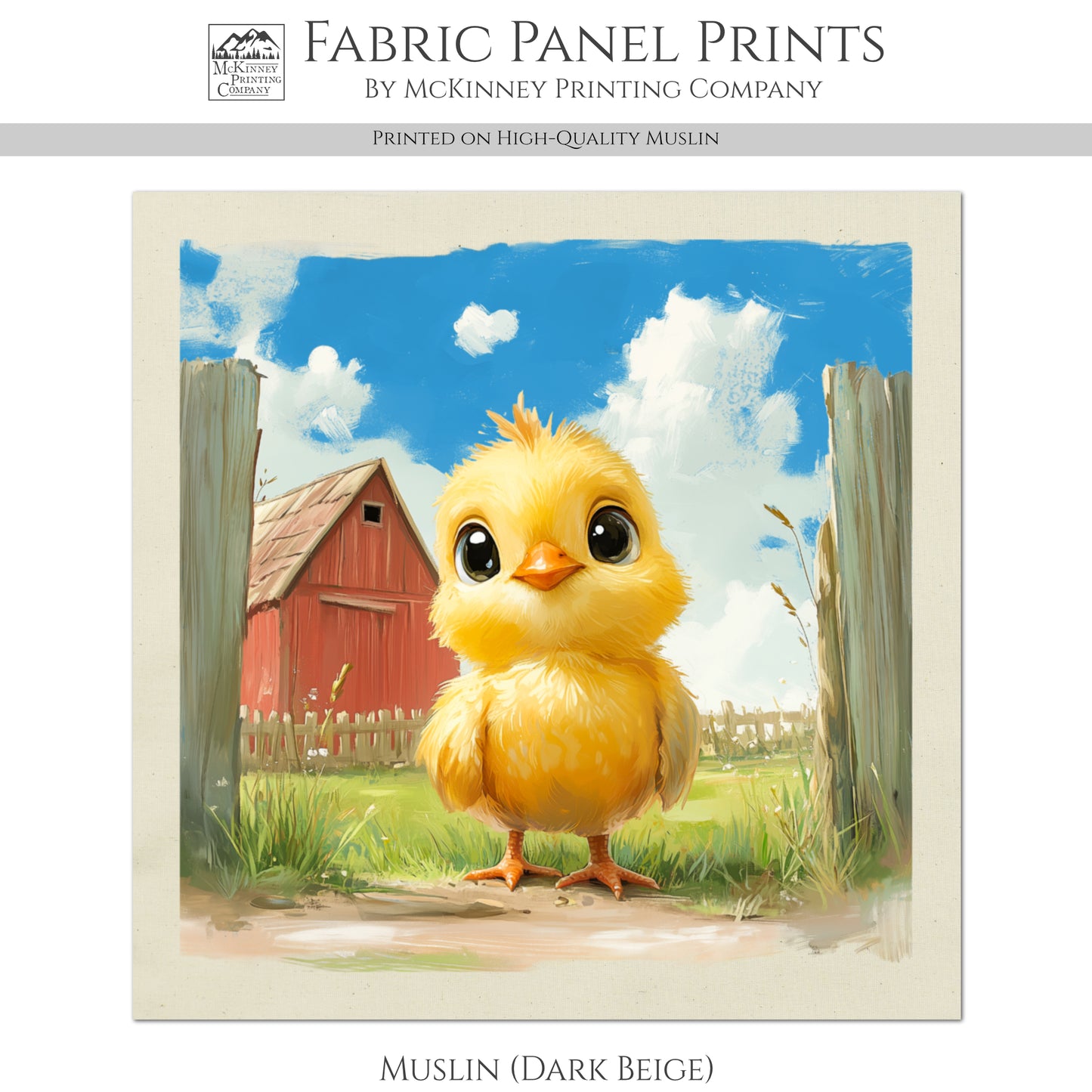 Farm Animal Fabric - Chicken Fabric, Baby Fabric Panels, Cotton, Nursery Décor, Infant, Quilt Block, Wall Art, Quilting, Sewing