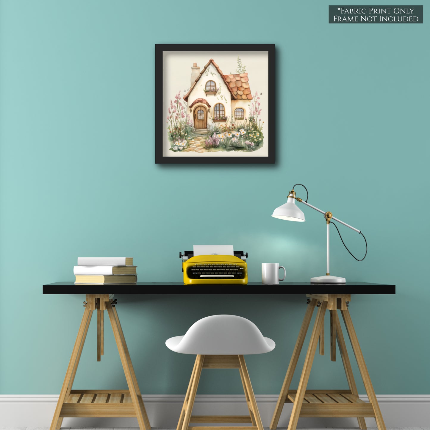 French Country Fabric - Cottage, Village, Baby Fabric Panels, House, Nursery Décor, Quilt Block, Wall Art, Cotton, Quilting