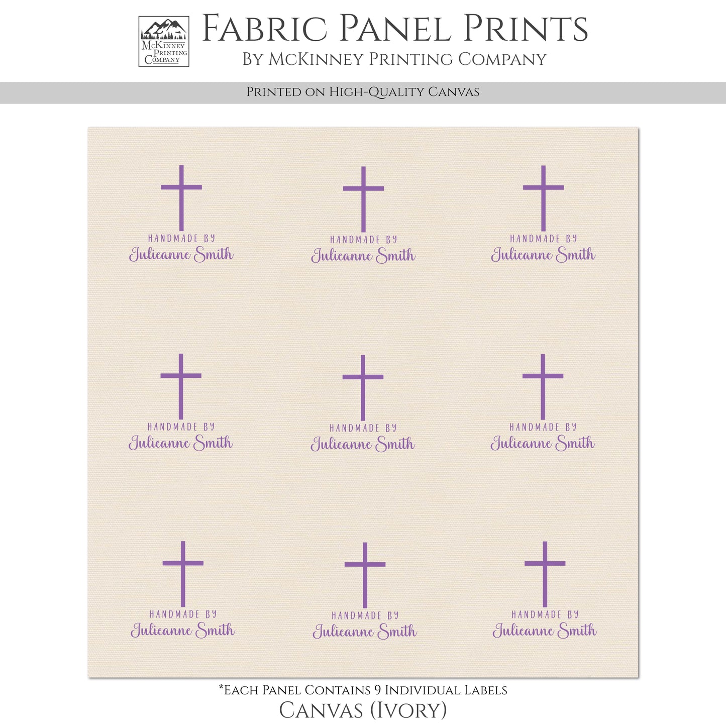 Quilt Labels - Cristian, Cross, Handmade, Fabric Tags, Personalized, Custom, Quilting, Craft, Sewing, Tags