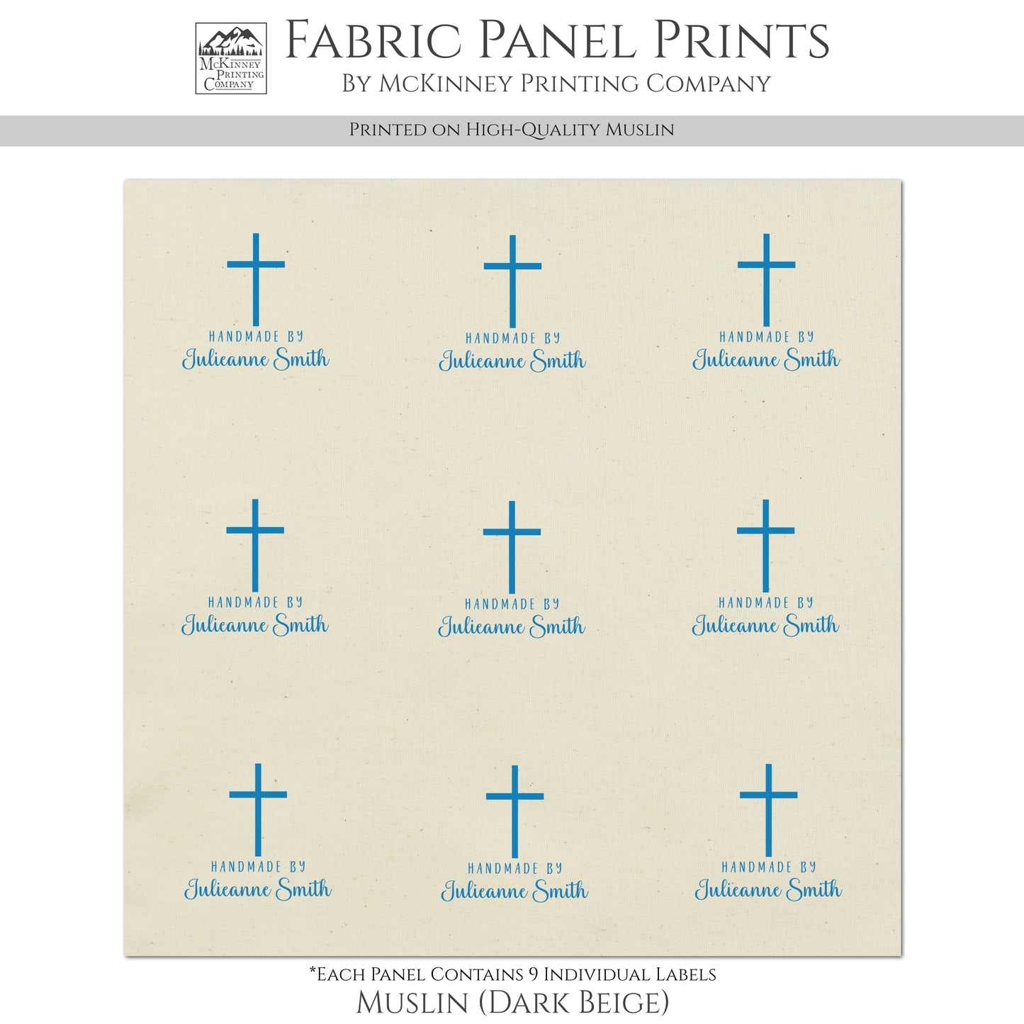 Quilt Labels - Cristian, Cross, Handmade, Fabric Tags, Personalized, Custom, Quilting, Craft, Sewing, Tags