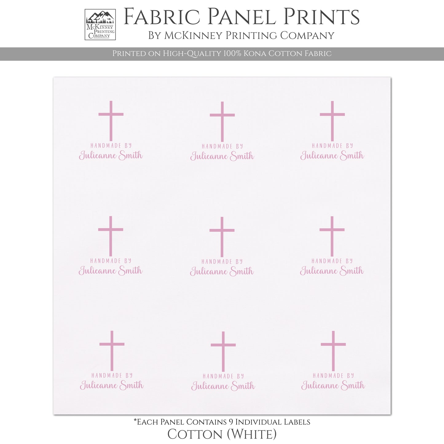 Quilt Labels - Cristian, Cross, Handmade, Fabric Tags, Personalized, Custom, Quilting, Craft, Sewing, Tags
