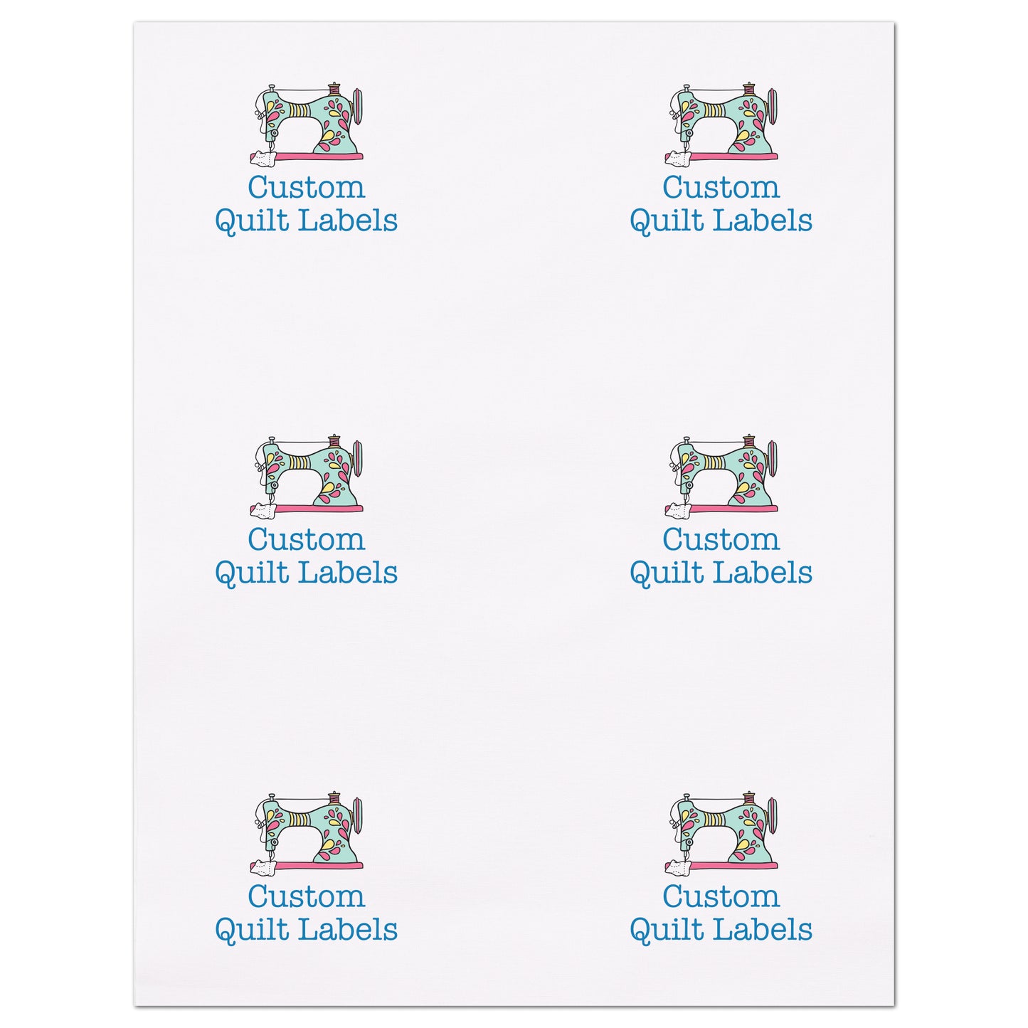 Quilt Labels - Print Your Own Design, Fabric Tags, Personalized, Custom Fabric for Quilting, Crafts, 6 or 15 Labels Per Panel