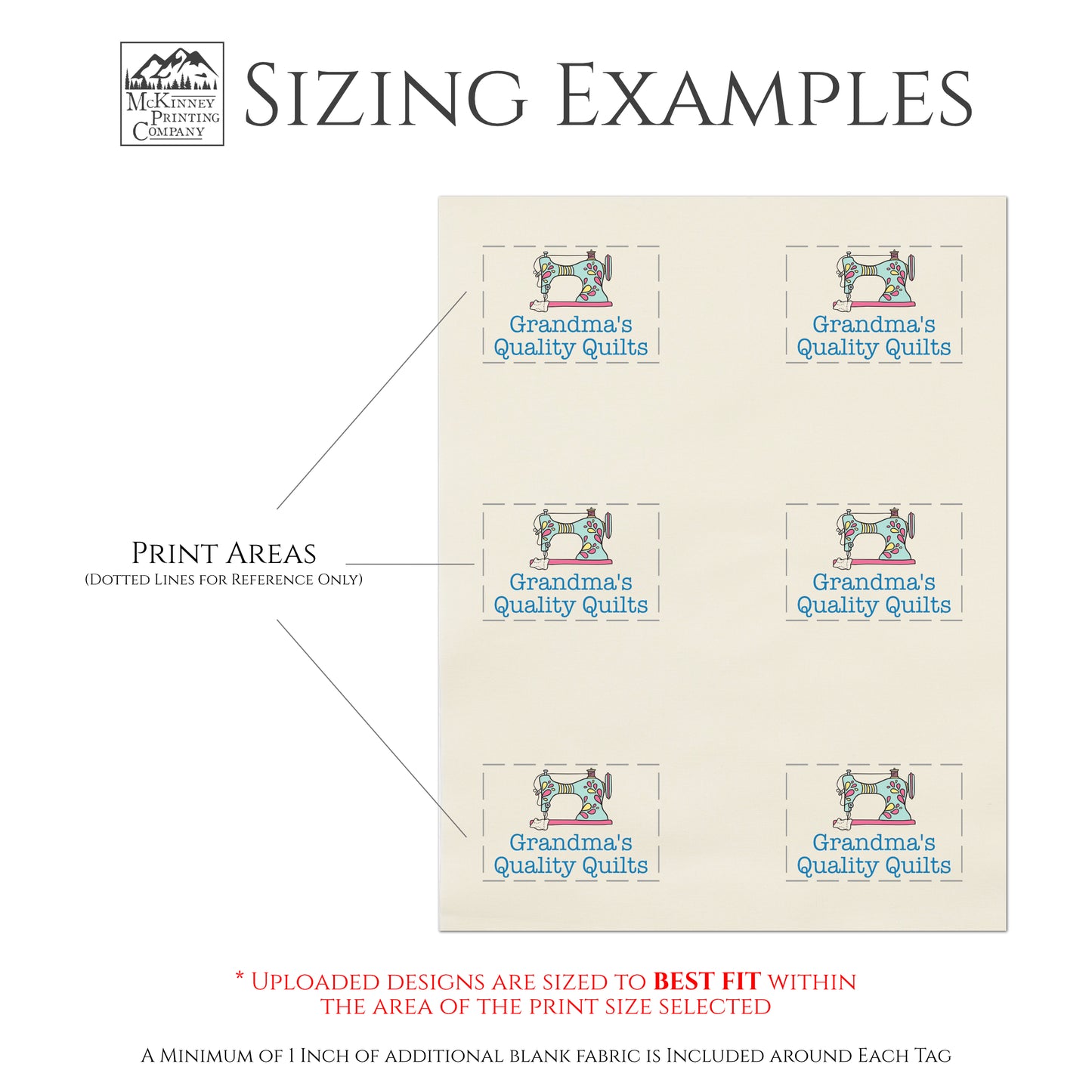 Quilt Labels - Print Your Own Design, Fabric Tags, Personalized, Custom Fabric for Quilting, Crafts, 6 or 15 Labels Per Panel