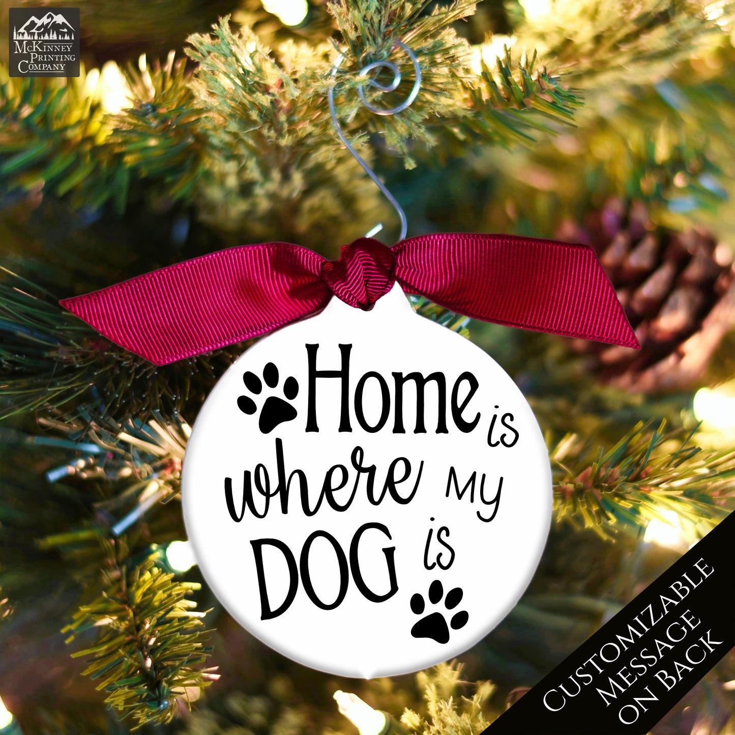 Dog Ornament - Pet, Christmas Gift, Tree Décor, Custom Gift, Ceramic