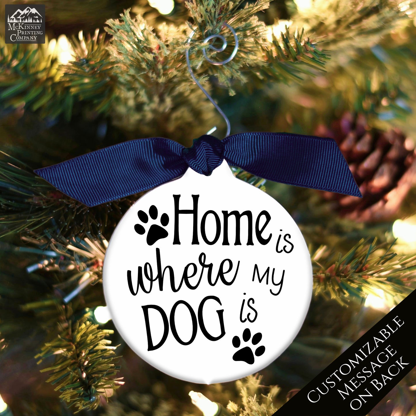 Dog Ornament - Pet, Christmas Gift, Tree Décor, Custom Gift, Ceramic