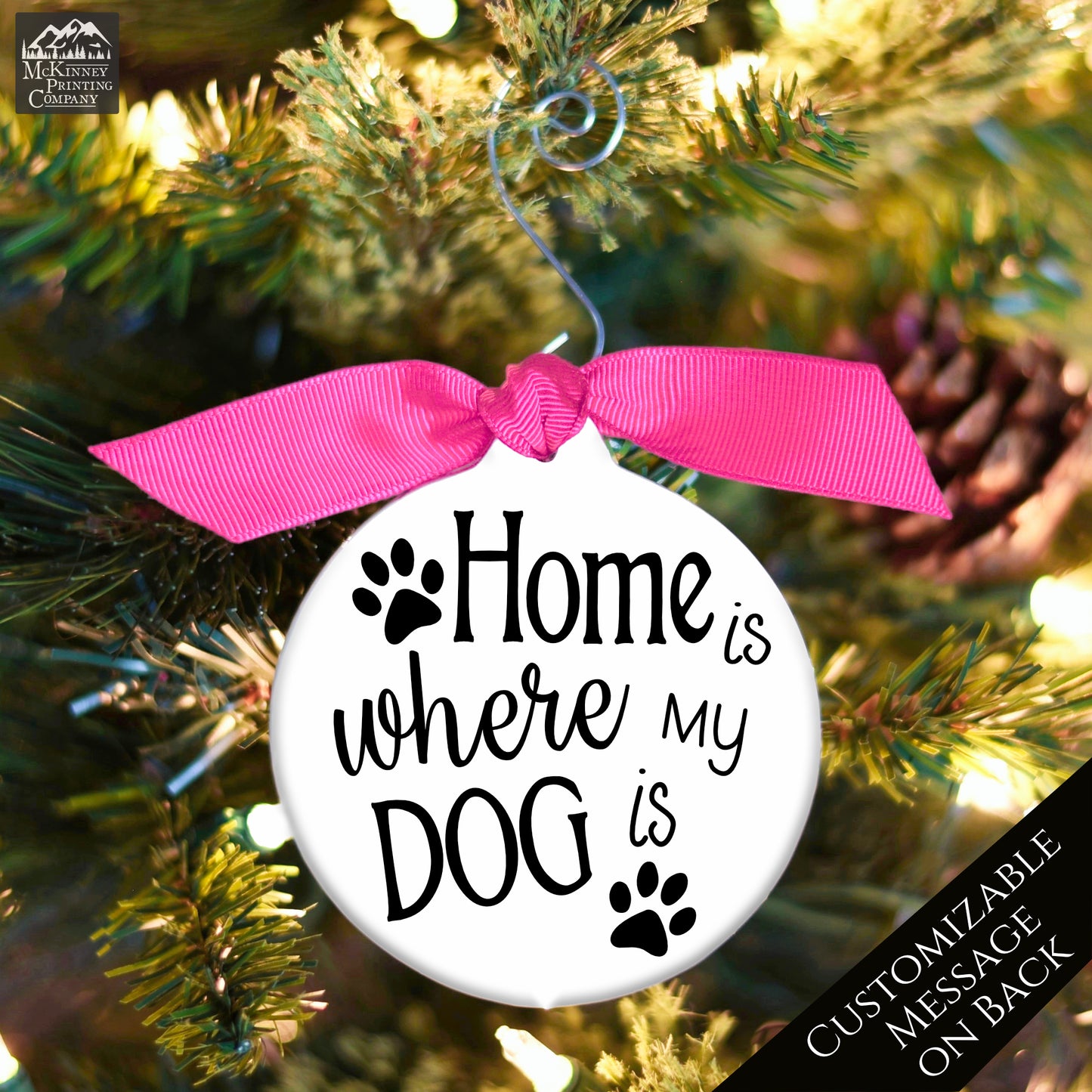 Dog Ornament - Pet, Christmas Gift, Tree Décor, Custom Gift, Ceramic