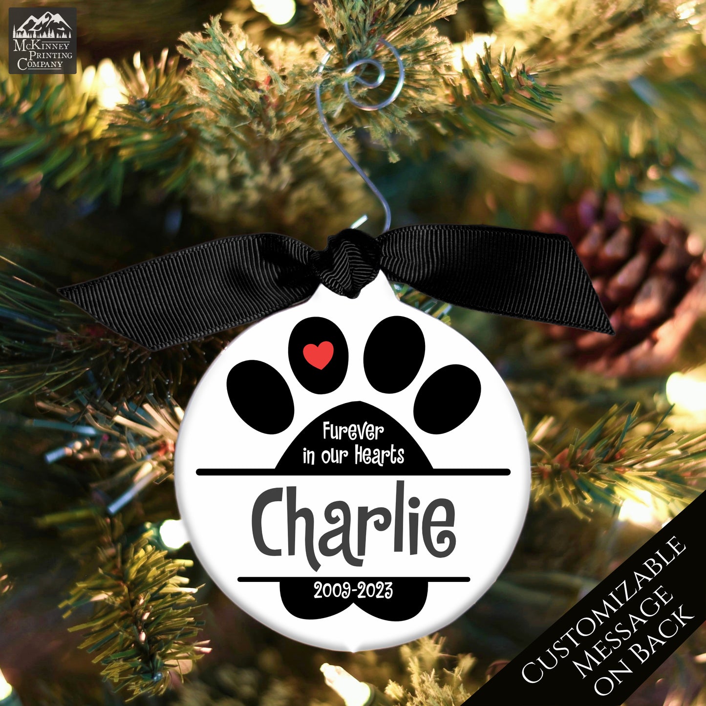 Pet Memorial Gift - Custom Ornament, Dog, Cat, Christmas, Xmas