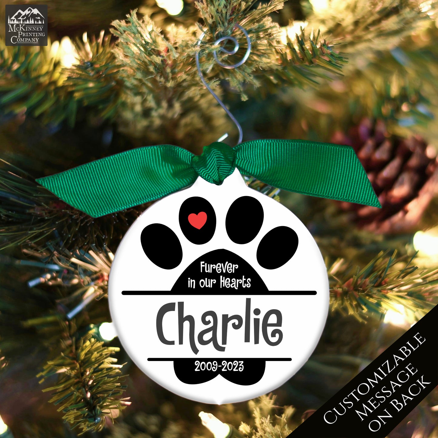Pet Memorial Gift - Custom Ornament, Dog, Cat, Christmas, Xmas