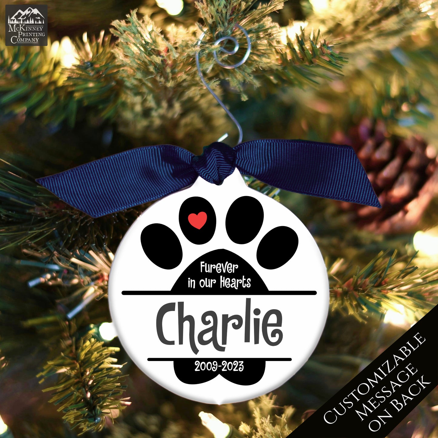 Pet Memorial Gift - Custom Ornament, Dog, Cat, Christmas, Xmas