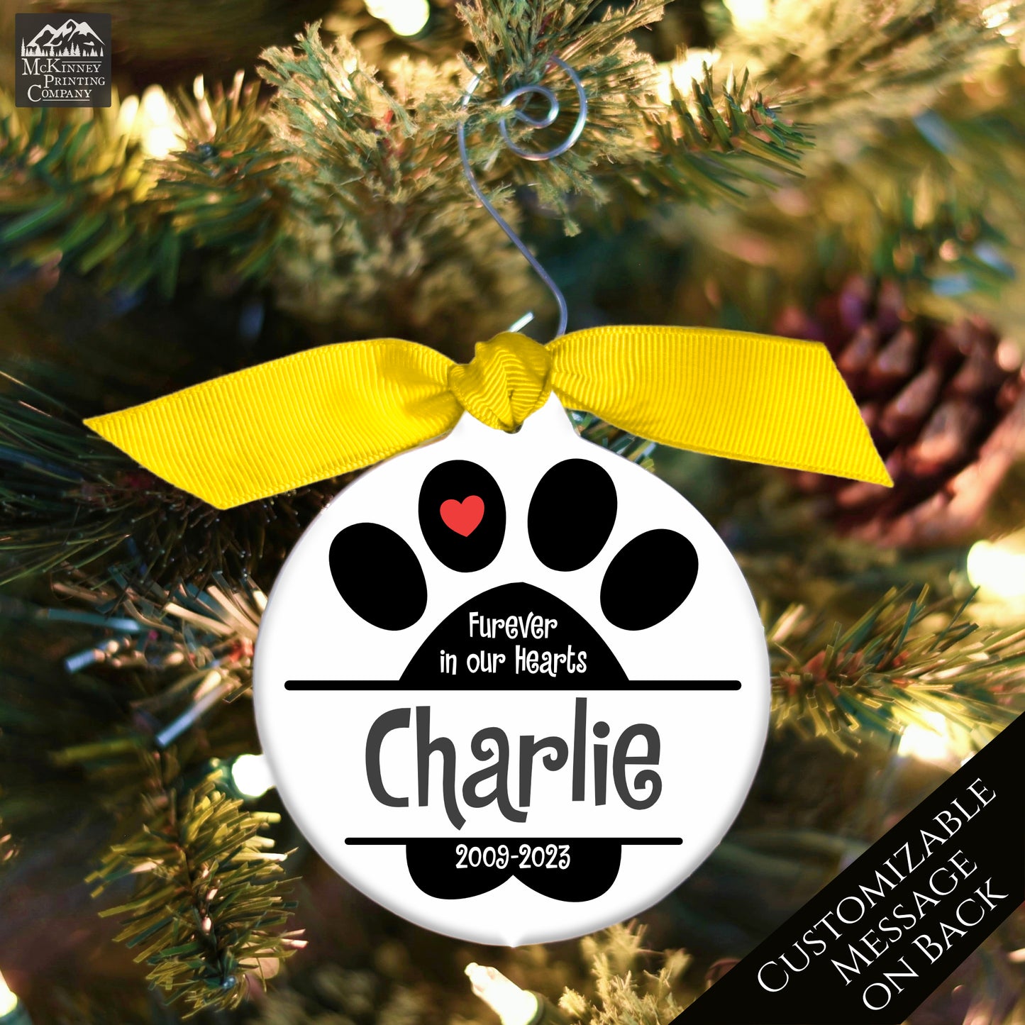 Pet Memorial Gift - Custom Ornament, Dog, Cat, Christmas, Xmas