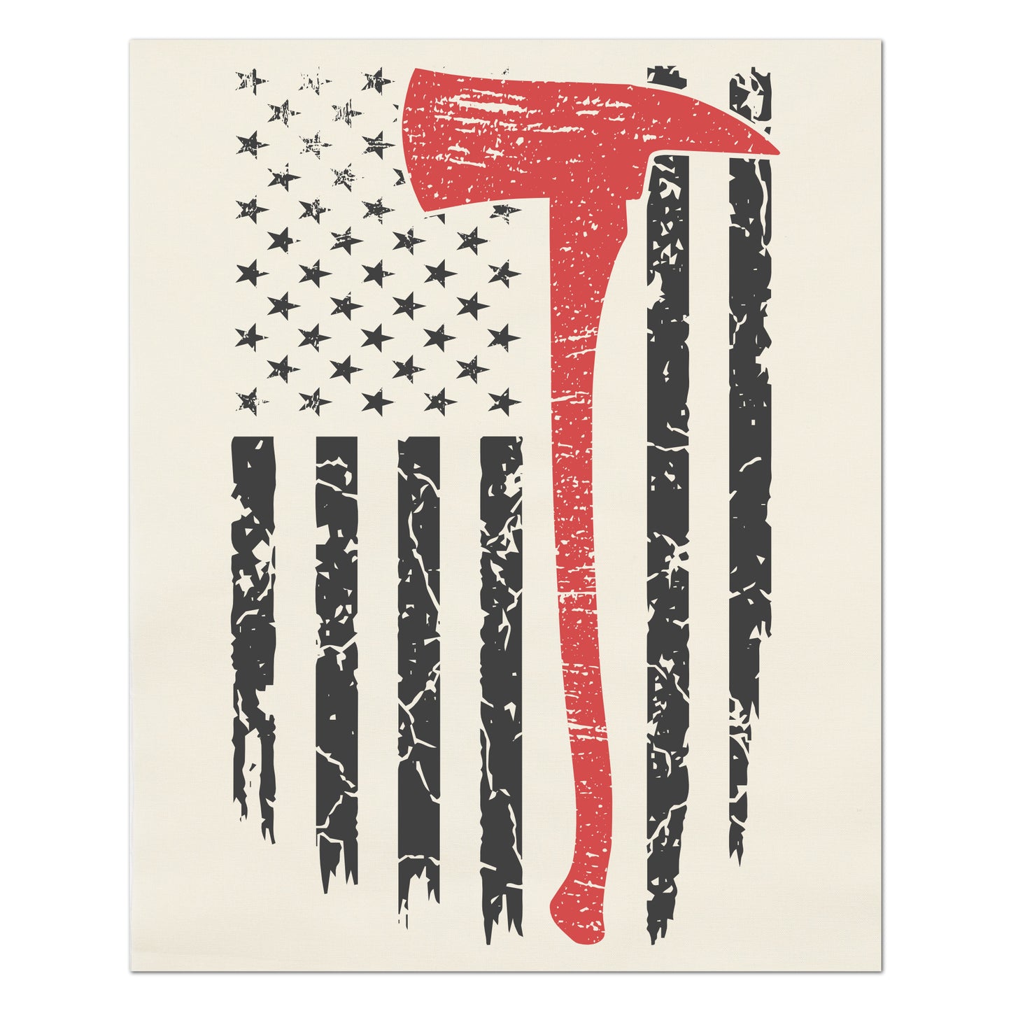 Fireman Appreciation - Firefighter, Retirement, Wife, Mom, Dad, Gift, Patriotic Fabric, Memorial, Flag, Block Print Fabric, Quilt, Quilting