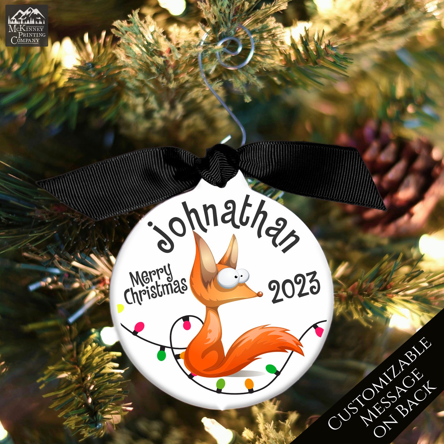 Fox Ornament - Funny Christmas Gift, Baby's First Christmas, Custom