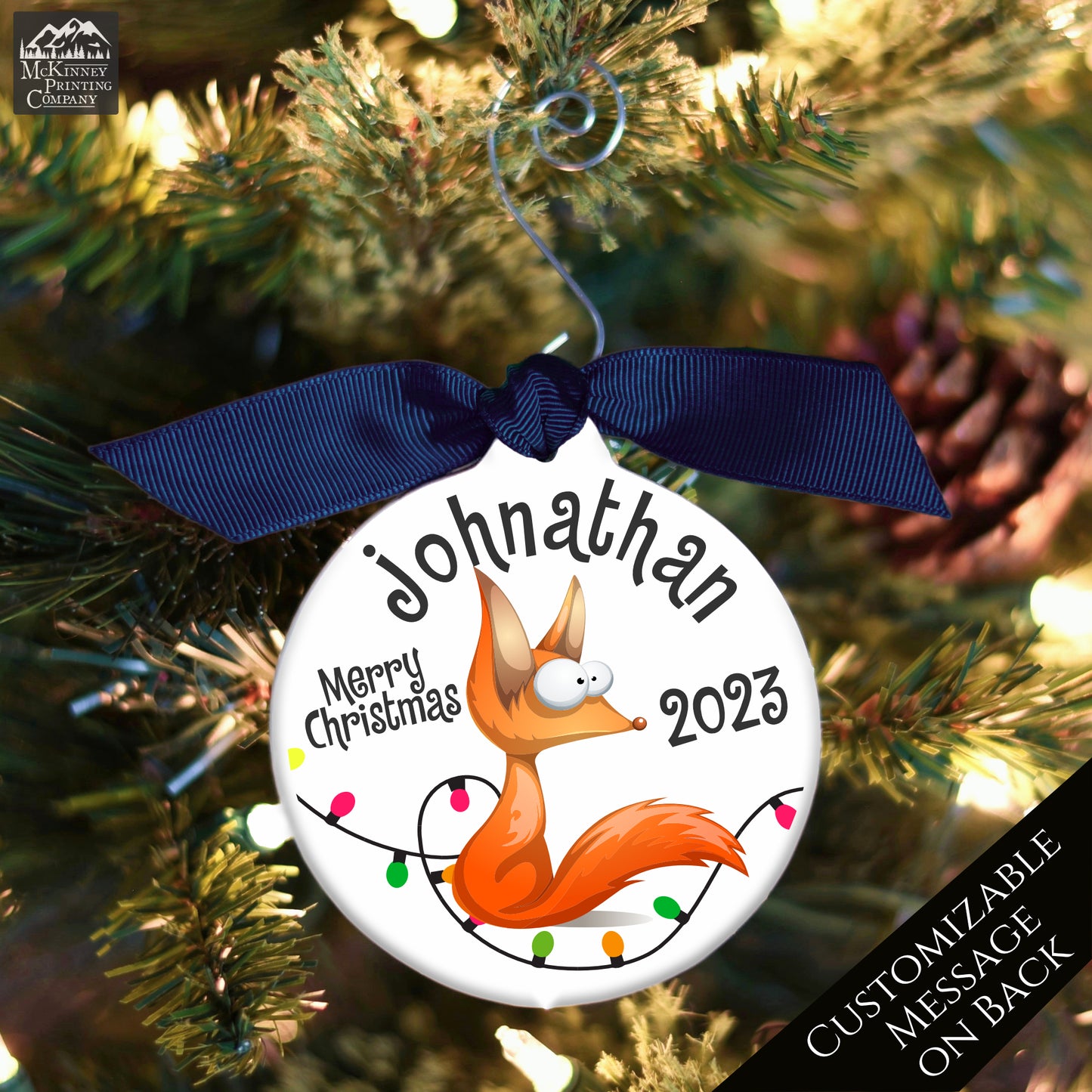 Fox Ornament - Funny Christmas Gift, Baby's First Christmas, Custom