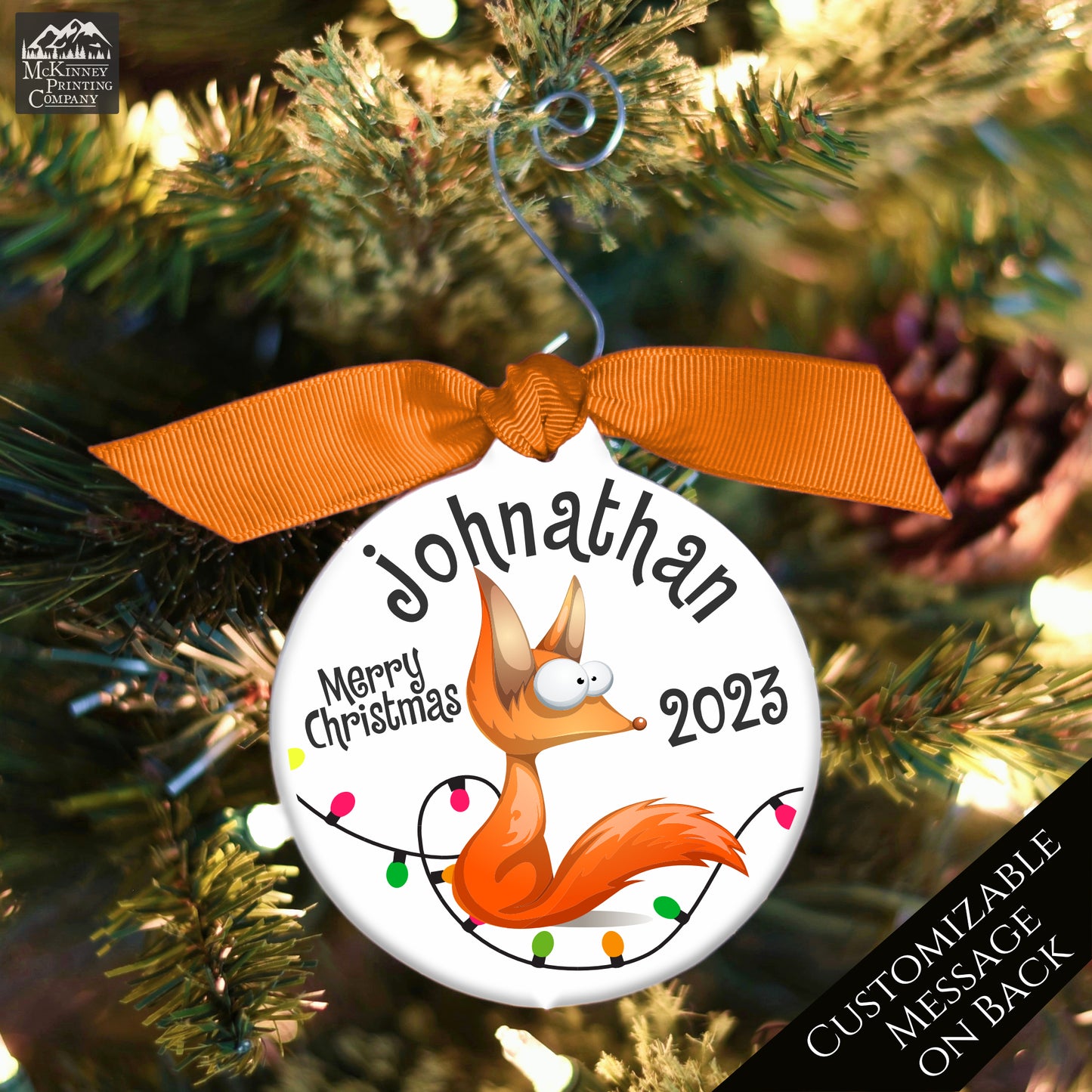 Fox Ornament - Funny Christmas Gift, Baby's First Christmas, Custom