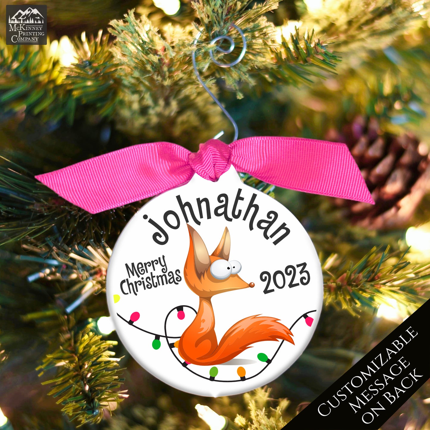 Fox Ornament - Funny Christmas Gift, Baby's First Christmas, Custom