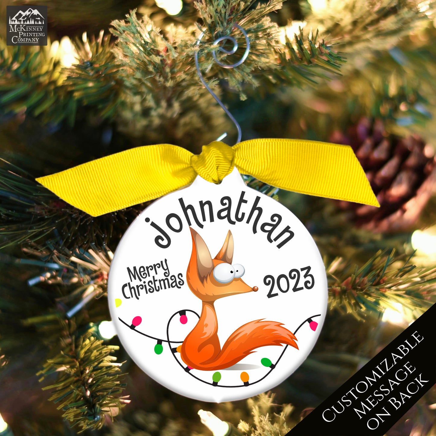 Fox Ornament - Funny Christmas Gift, Baby's First Christmas, Custom