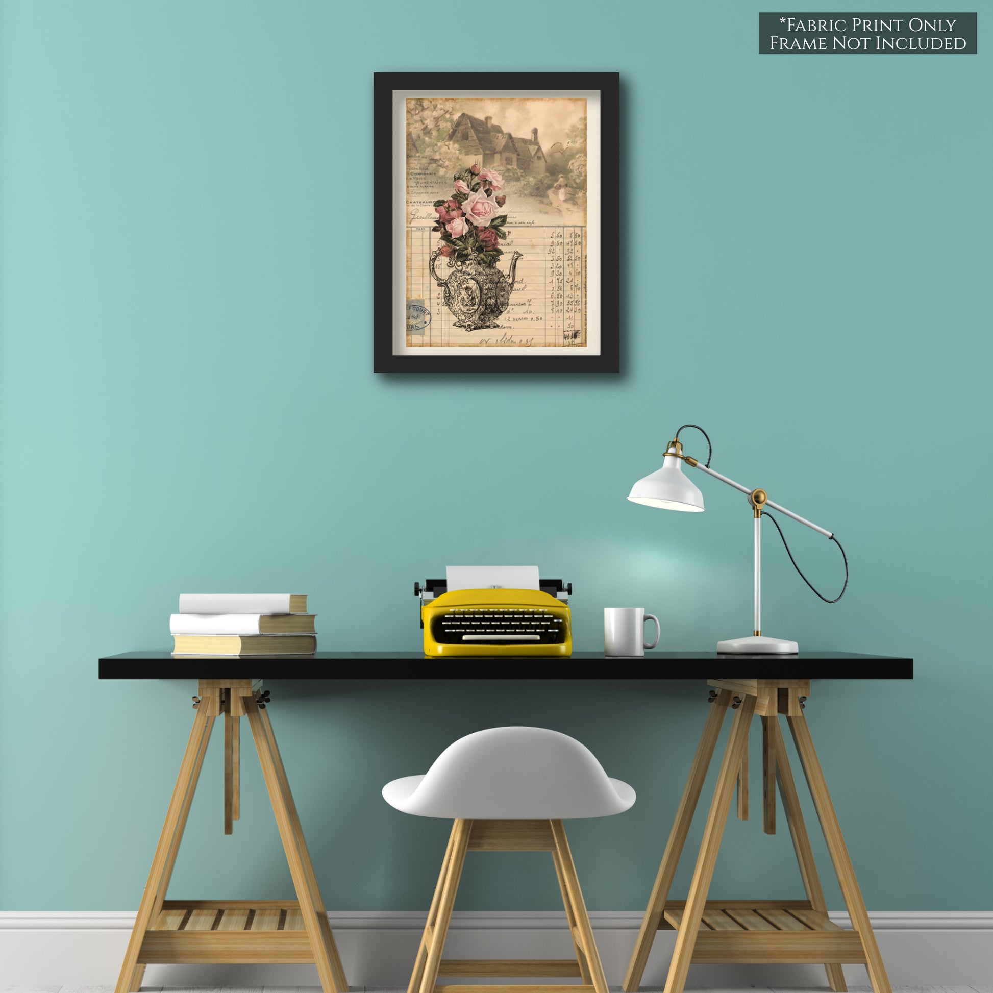 Pink Rose, French Country Fabric - Shabby Chic Decor, Quilt Block - Wall Art