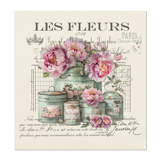 Antique French Fabric - French Floral, Shabby Chic Fabric, Pink, Flower, Vintage, Quilt Block, Quilting, Sewing