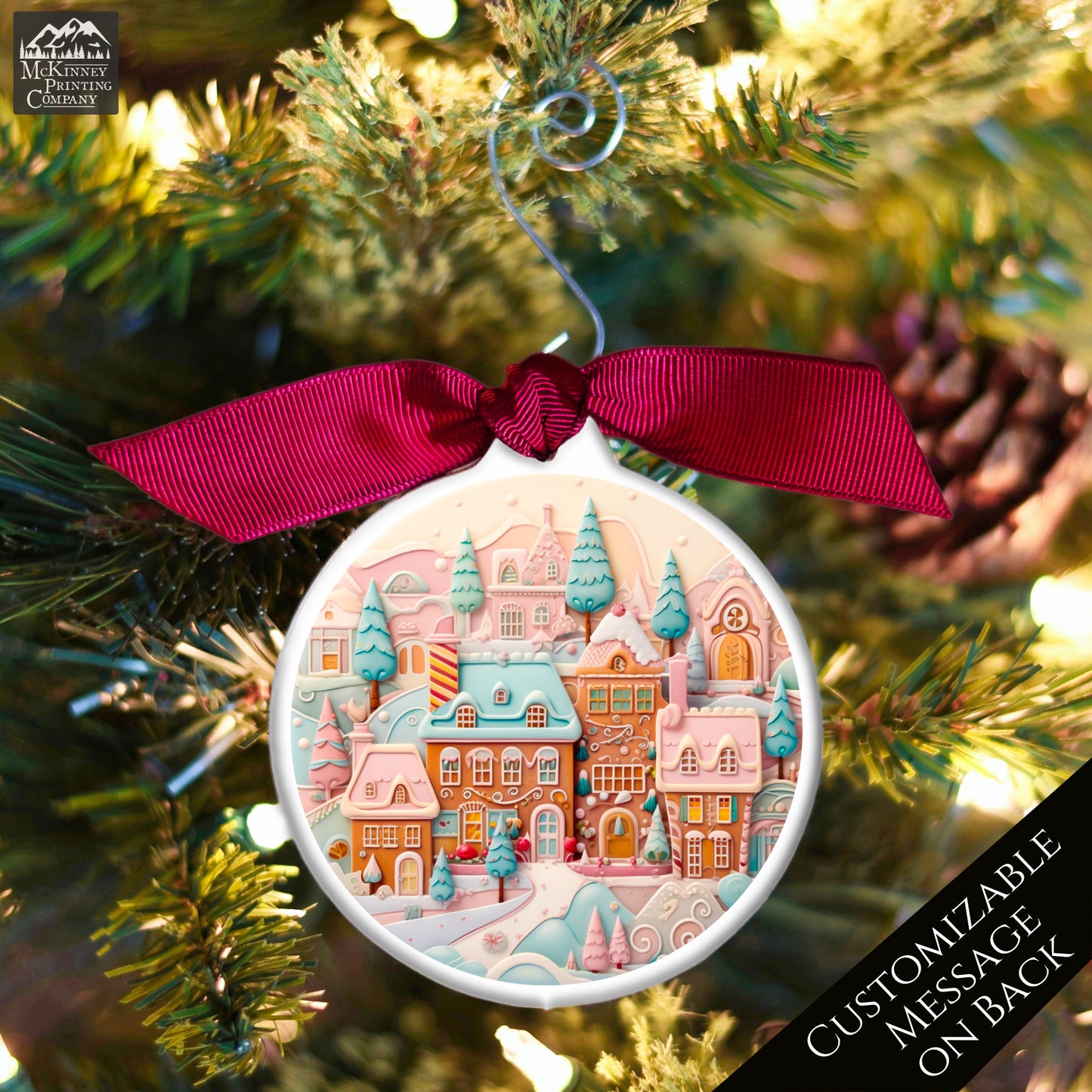 Christmas Gingerbread Ornaments - Village, House, Tree Décor, Print