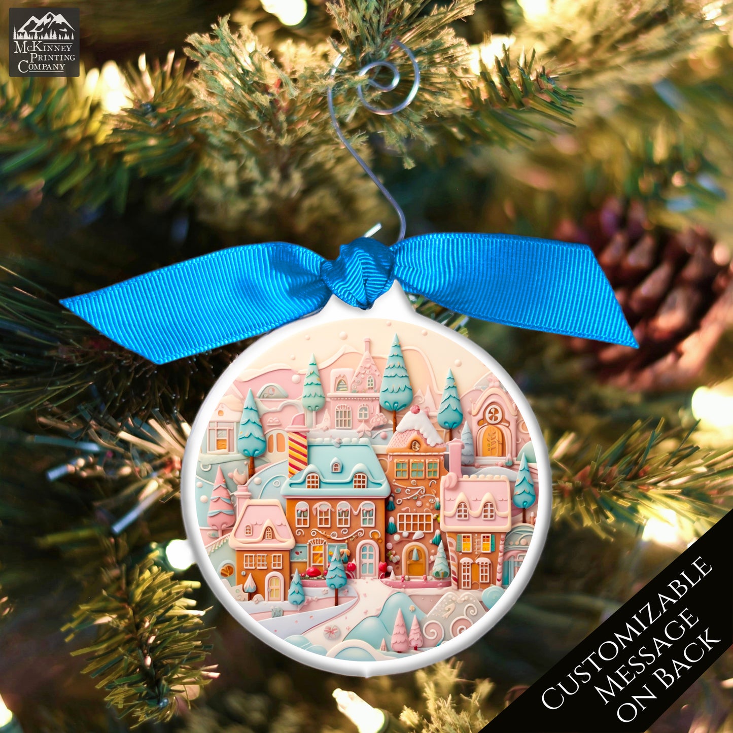 Christmas Gingerbread Ornaments - Village, House, Tree Décor, Print