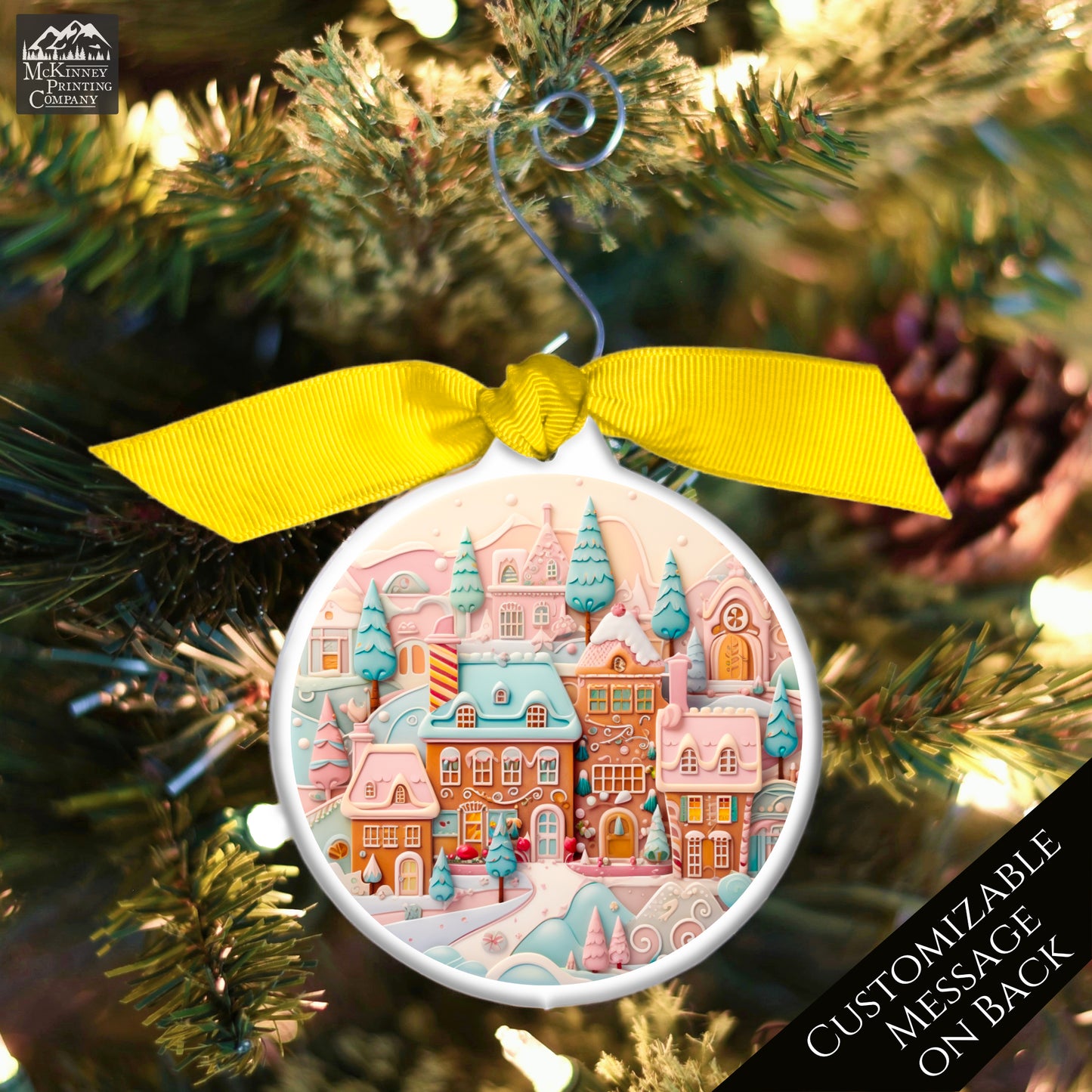 Christmas Gingerbread Ornaments - Village, House, Tree Décor, Print