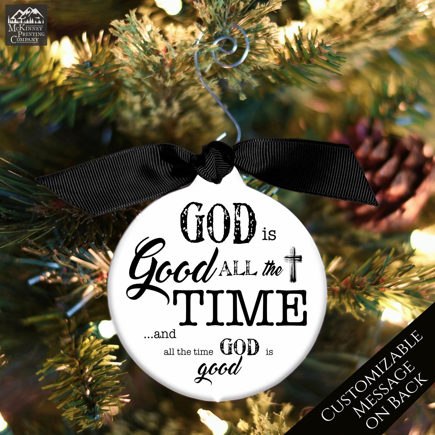 Christian Gifts - Religious Ornament, God is Good, Custom, Family Gift