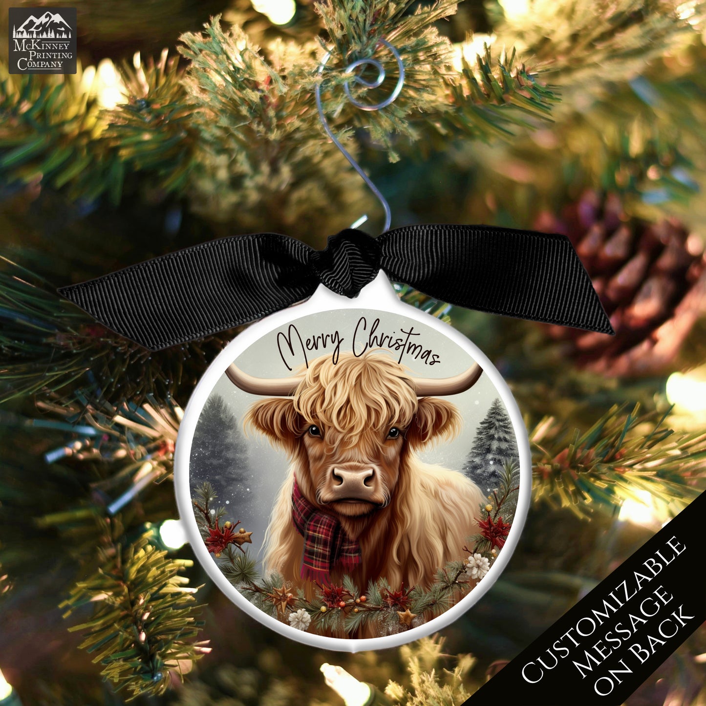 Highland Cow Ornament - Custom Custom Gift, Farmhouse, Personalized