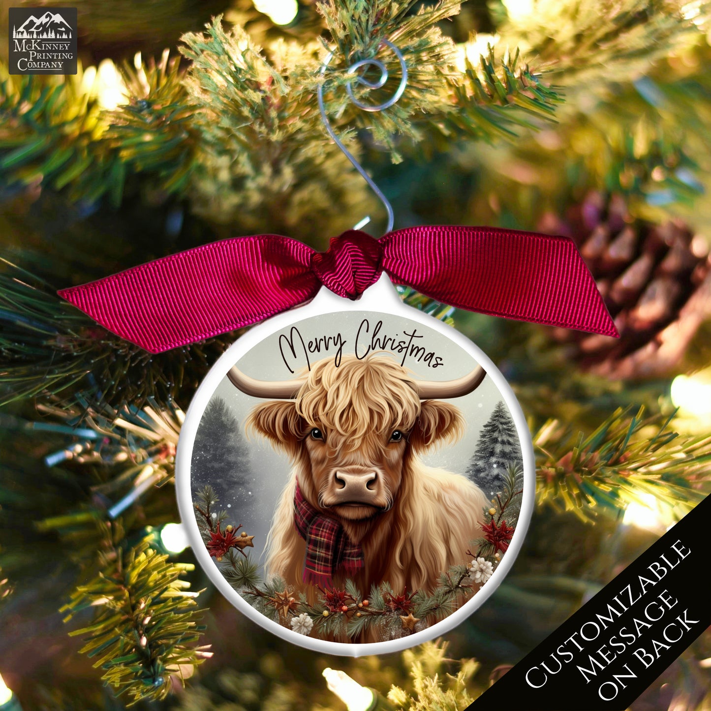 Highland Cow Ornament - Custom Custom Gift, Farmhouse, Personalized