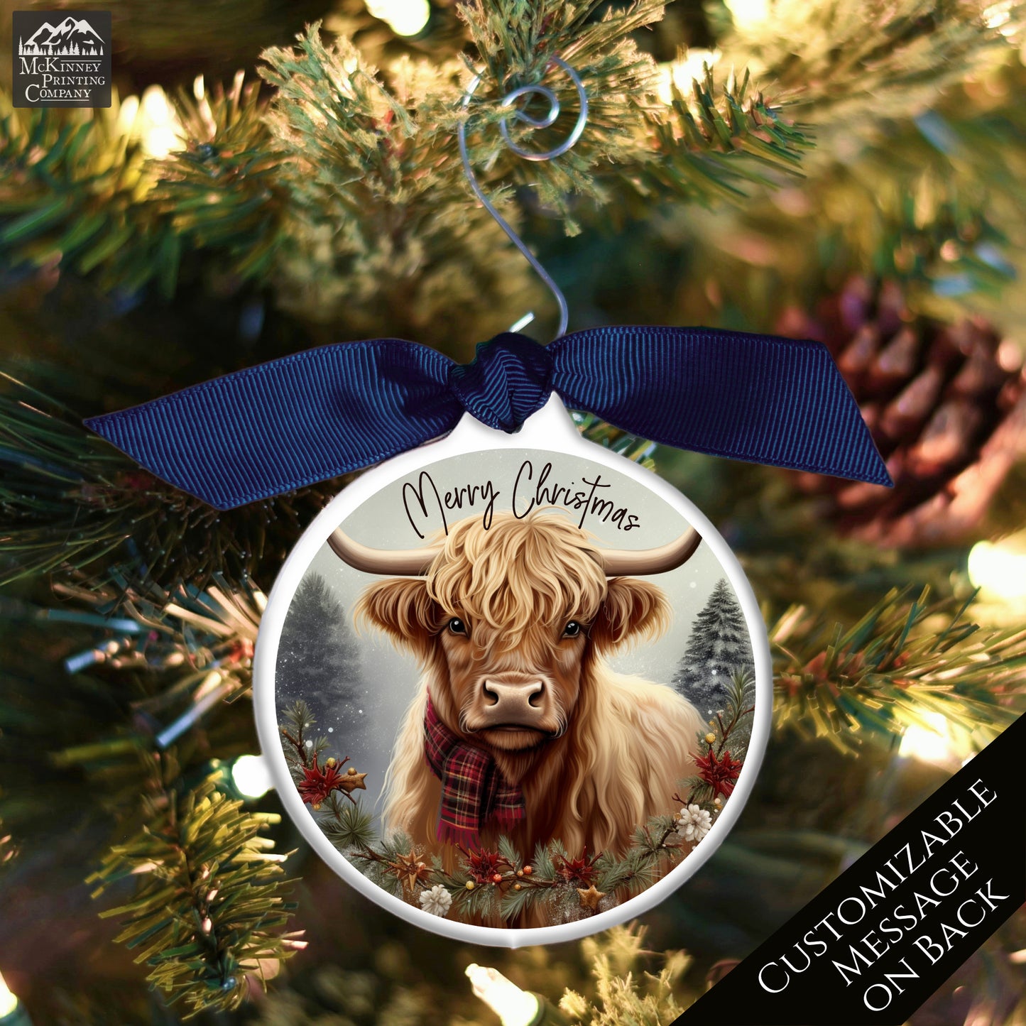 Highland Cow Ornament - Custom Custom Gift, Farmhouse, Personalized
