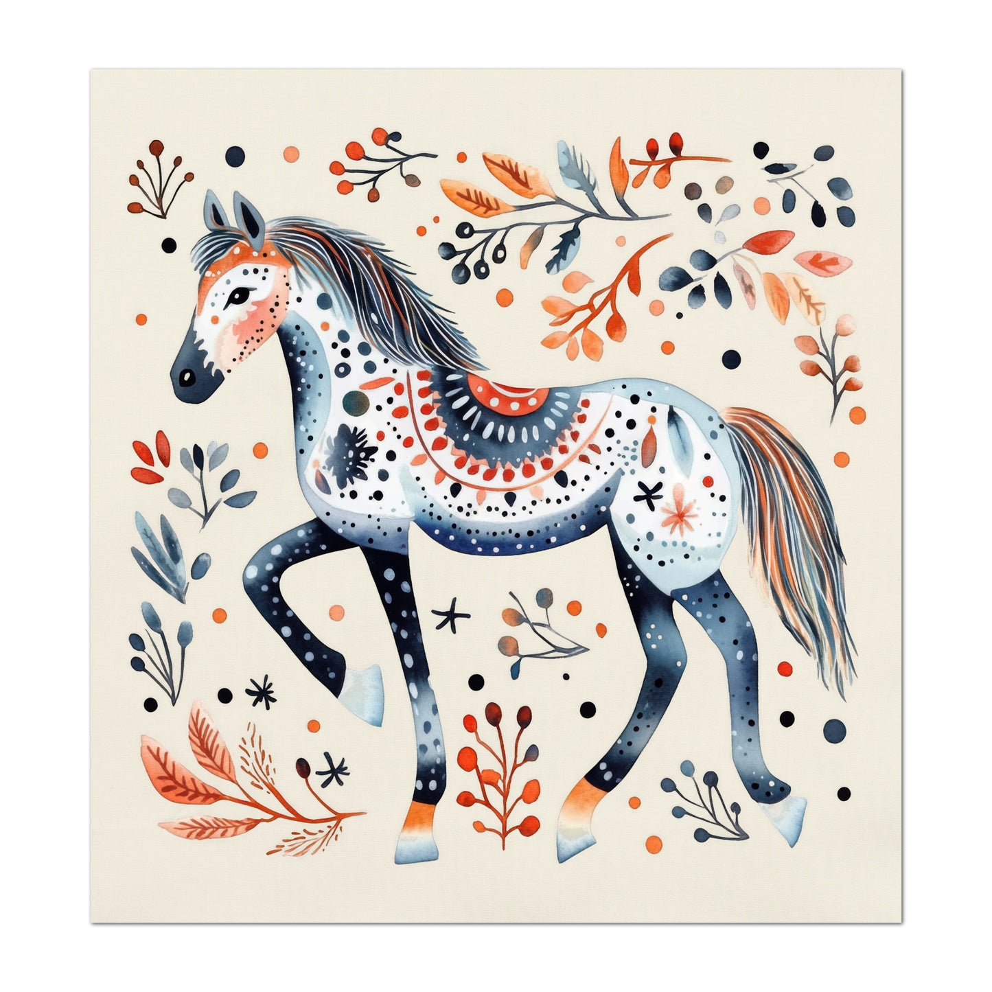 Horse Quilt - Pony, Cowgirl, Baby Fabric Panels, Canvas, Shower, Nursery Décor, Quilt Block, Wall Art, Cotton, Quilting