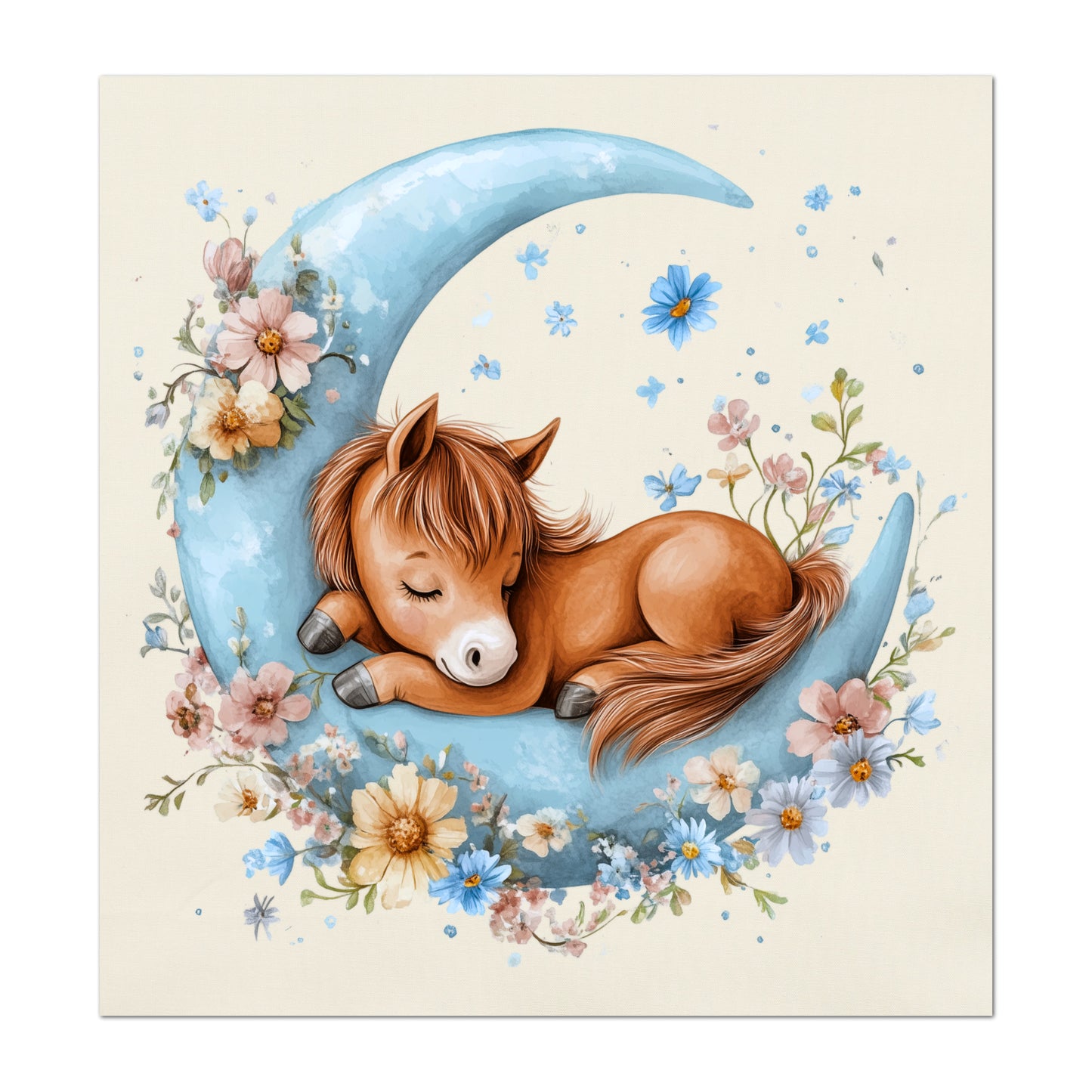 Horse Quilt - Pony, Fabric Panels, Canvas, Shower Gift, Nursery Décor, Quilt Block, Wall Art, Cotton, Quilting