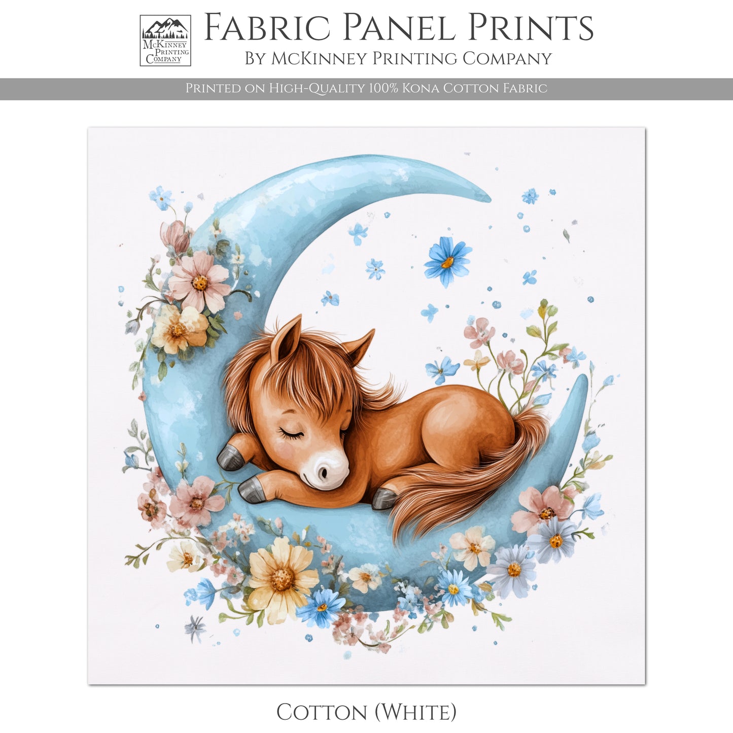 Horse Quilt - Pony, Fabric Panels, Canvas, Shower Gift, Nursery Décor, Quilt Block, Wall Art, Cotton, Quilting