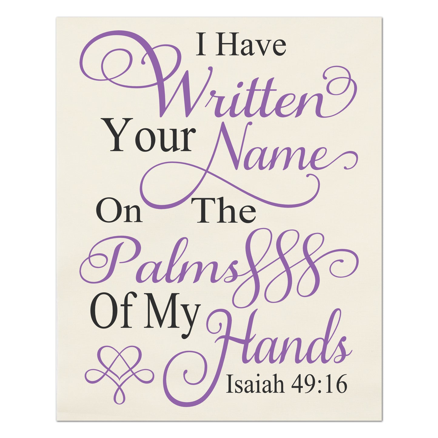 Isaiah 49:16 - Christian Fabric, Scripture Wall Art, Quilt Block, Large, Canvas, Cotton, Muslin, Quilt