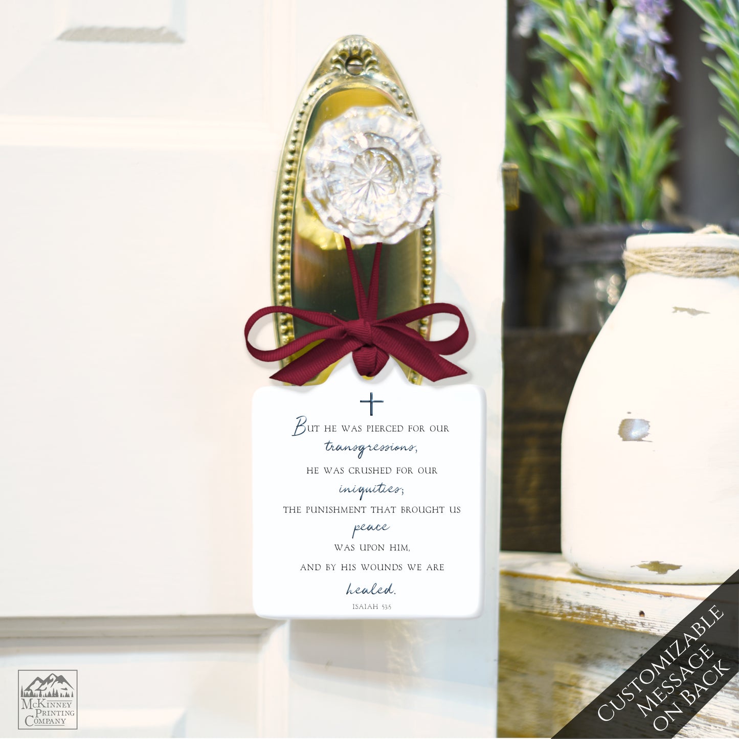 Isaiah 53 5 - Keepsake, Ornament, Personalized, Custom, Bible Verse, Christian Gift