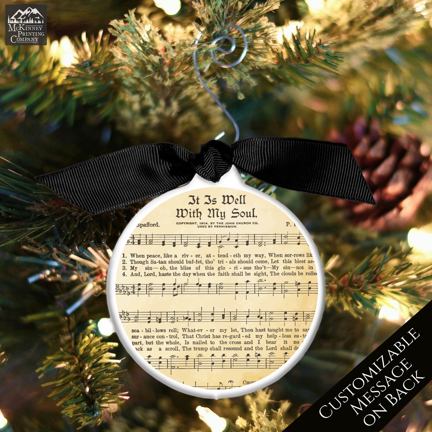 It Is Well With My Soul - Christmas Ornament, Church, Hymn, Music